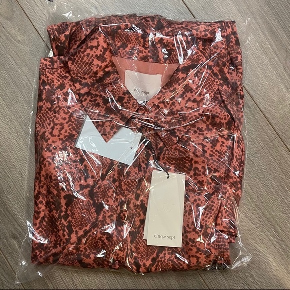 Cinq A Sept | Gaby Python Rosewood Shirt Dress 0 - Picture 15 of 16